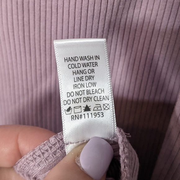 New Active USA Ribbed Mauve Straight Neck Bodycon Dress Size Small - Picture 6 of 6